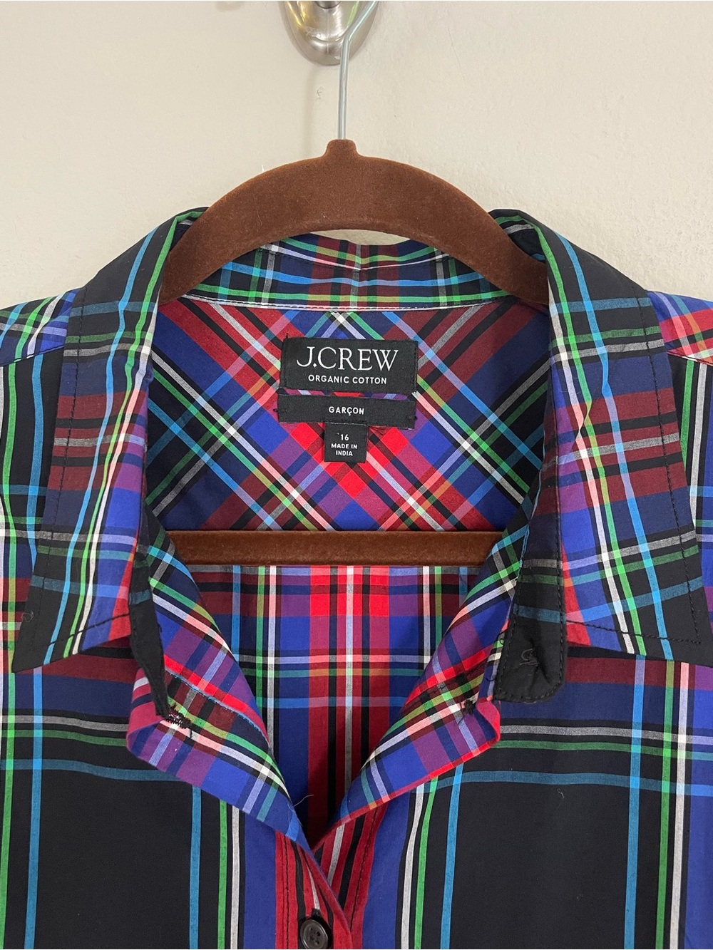 J. Crew Garçon classic shirt in Stewart tartan cotton poplin Size 16 - Picture 3 of 8